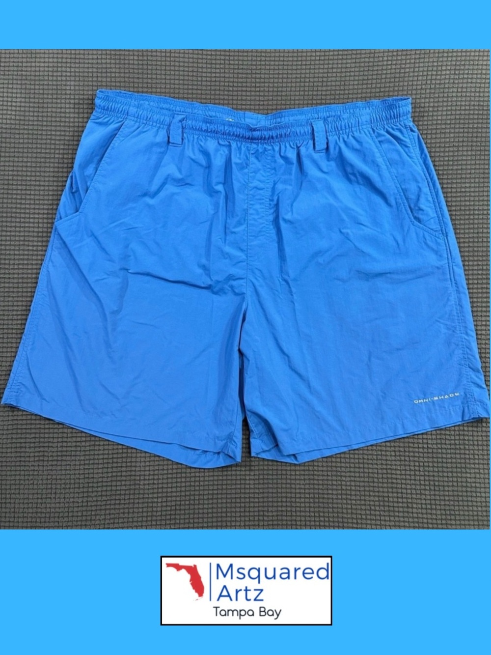 Columbia PFG Omni-Shade Fishing Shorts Blue Mens XL Quick Dry Outdoor Beach